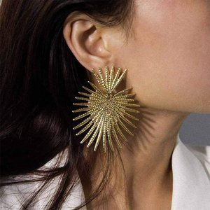 Heart Dangle Gold Star Flower Geometric Flower Geometric Earrings for Women